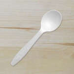 Green Wave International Green Wave SSPOON-WHT Epoch Bio White Full Size Soup Spoon, 1000/CS