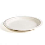 Green Wave TW-POO-010H 9" Evolution White Bio Bagasse Round Plate Heavy Wt., 500/CS