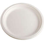 Green Wave International Green Wave TW-POO-013 9.5" Evolution White Bio Bagasse Round Plate, 500/CS (Discontinued)
