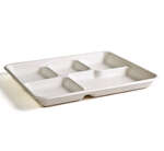 Green Wave TW-TOO-023 Ovation Marbled 5-Compartment Bio Food Tray, 400/CS
