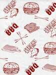 Handy Wacks FDP12BBQ-GP, 12x12-Inch White Flat Greaseproof Deli Paper with BBQ Print, 6x1000-Piece Packs