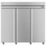 Hoshizaki F3A-FS, 82.5-Inch 79.03 cu. ft. Top Mounted 3 Section Solid Door Reach-In Freezer