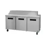 Hoshizaki SR72B-18, 72-Inch Refrigerated Sandwich / Salad Prep Table
