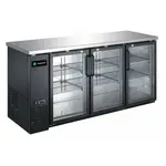 Hurakan HKN-GBB2472G, 72-Inch Back Bar Cooler, Glass Doors
