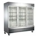 Hurakan HKN-GXE72R3G, 81-Inch 3 Glass Door Display Reach-In Refrigerator