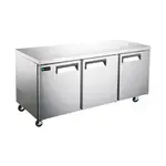 Hurakan HKN-UC72F3B, 72-Inch 3-Door Undercounter Freezer, Stainless Steel