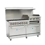 Hurakan HKN-XRFG60O6GB24A, 60-Inch Gas Heavy Duty Range with 6 Burners, Griddle & Broiler