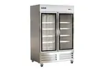 IKON IB54FG 2 Glass Doors Upright Bottom Mount Freezer