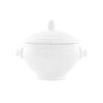 Kadra VL-0780, 14 Oz Vikko Lightning Porcelain Round Lion White Soup Bowl with Cover, 24/CS