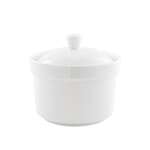 Kadra VL-0795-2, 10 Oz 4-Inch Vikko Lightning Porcelain Modern White Soup Bowl with Cover, 48/CS