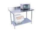 KCS WG-3036-B, 30x36-Inch Stainless Steel Work Table with Backsplash and Galvanized Undershelf