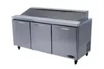 Kool-It KSTM-72-3, 72-inch Refrigerated Mega Top Salad/Sandwich Prep Table