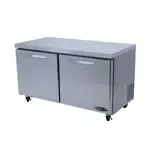 Kool-It KUCR-60-2, 60-inch 2 Solid Doors Undercounter Refrigerator
