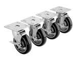 Krowne 28-107S, 4x4-Inch Plate Casters with 5-Inch Wheels, 4-Piece Set