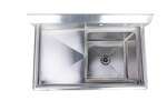 L&J BAR1014-1L 10x14-inch Stainless Steel 1-Compartment Bar Sink with Left Drainboard