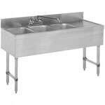 L&J BAR1014-3R, 3-Compartment Bar Sink with Right Drainboard