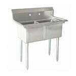 L&J LJ1824-2 18x24-inch Stainless Steel 2-Compartment Sink