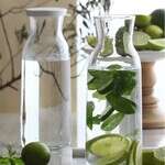 LAV FON886, 40 Oz Fonte Glass Carafe with White Lid