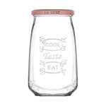 LAV TAS105K03, 33.75 Oz/1l Clear Glass Jar with Lid, EA