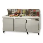 Leader ESLM72, 72-Inch 3 Door Mega Top Bain Marie / Sandwich & Salad Refrigerated Prep Table