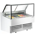 Marchia Display Company Marchia GIC-10-ST, 56-Inch 10-Pan Flat Glass White Gelato Ice Cream Dipping Cabinet Display Freezer