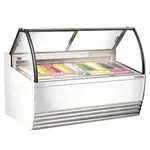 Marchia Display Company Marchia GIC-13, 70-Inch 13-Pan White Gelato Ice Cream Dipping Cabinet Display Freezer