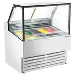 Marchia Display Company Marchia GIC-7-ST, 42-Inch 7-Pan Flat Glass White Gelato Ice Cream Dipping Cabinet Display Freezer