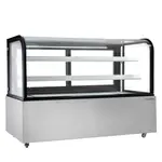 Marchia Display Company Marchia MB72, 72-Inch Curved Glass Refrigerated Bakery Display Case, Stainless Steel