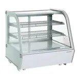 Marchia Display Company Marchia MDC121-W, 28-Inch White Countertop Refrigerated Curved Glass Bakery Display Case with LED Lighting