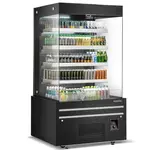 Marchia Display Company Marchia MDS48G, 48-Inch Black Open Air Cooler Grab and Go Refrigerator with Glass Sides