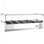 Marchia Display Company Marchia MTR4 48-inch Refrigerated Countertop Salad Bar, Topping Rail