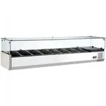 Marchia Display Company Marchia MTR8 80-inch Refrigerated Countertop Salad Bar, Topping Rail