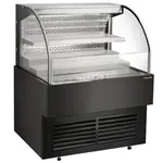 Marchia Display Company Marchia USTAR36G, 36-Inch Black Low Profile Open Air Cooler Grab and Go with Middle Shelf
