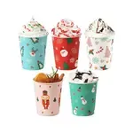 378H, 8 Oz 80 mm Christmas Print Hot Paper Cup, 1000/CS