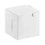 444C, 4x4x4-Inch White 1-Pc Lock Corner Clay Cake Box, 200/BD