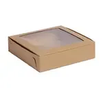 882CWK, 8x8x2.5-Inch 1-pc Kraft Window Automatic Cake Box, 200/BD