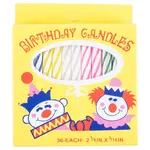 BDC, 2.13-Inch Assorted Colors Birthday Candles 36/PK