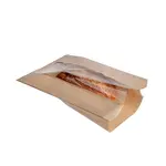 BKW8414, 8.5x4.5x14-Inch Paper Natural Plain Bag with Window, 1000/CS