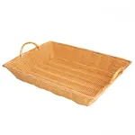 PLBN1712T, 17x12.75x3-Inch Plastic Natural Tan Handwoven Rectangular Basket