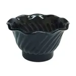 PLDS005K, 5 Oz Swirl Tulip Shape Black Dessert Dish, Stackable