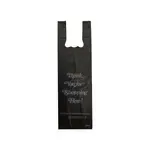PLLBHD, 6x4x20-Inch 1-Bottle Black "Thank You" Plastic Liquor Bag, 1000/CS