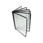 PLMENU-6BL, 8.5-Inch Black Plastic Menu Cover, 6-Page Book Fold