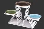 PWT3-W, Multi-Level Buffet Riser for Three-Plates, White Powder Coated Steel