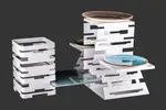 PWT3-W, Multi-Level Buffet Riser for Three-Plates, White Powder Coated Steel