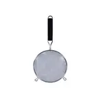 SLSTN5406PB, 6-Inch Diameter Stainless Steel Double Medium Mesh Strainer with Black Plastic Handle