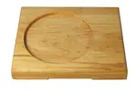 WU7X7-4R, 7" Wood Underliner for 4" Bottom Dia Round Cast Iron/Ceramic Dish (Discontinued)