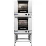 Moffat E23M3-2, Turbofan Double Deck Half Size Convection Oven with Mechanical Controls and Stainless Steel Stand, 220-240V, 5.4 kW