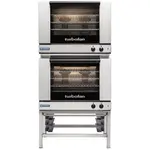 Moffat E28M4-2, Turbofan Double Deck Full Size Convection Oven with Mechanical Thermostat and Stainless Steel Stand, 208V, 10.8 kW