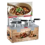 Nemco 6510-T4, 4 Qt Triple Well Soup Warmer with Header, Single Thermostat