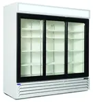 Nor-Lake AdvantEDGE NLGRP74-SL-W (or-B), 3 Slide Glass Door Refrigerator Merchandiser White/or Black